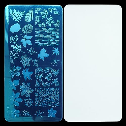 AddFavor Nail Stamper Kit 7pcs Nail Stamping Plates Flower Leaf Maple Nail Stencils with 2 Stamp and 2 Scraper for Home Salon Manicure Design Supplies Tools - color: Style B