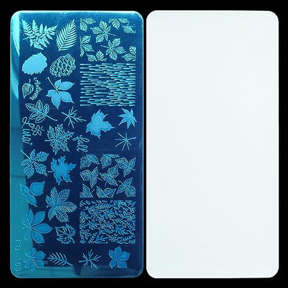 AddFavor Nail Stamper Kit 7pcs Nail Stamping Plates Flower Leaf Maple Nail Stencils with 2 Stamp and 2 Scraper for Home Salon Manicure Design Supplies Tools - color: Style B