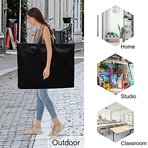 Cupohus Waterproof Art Portfolio Bag 23" x 32" with Outer Pockets and Handle, Student Carrying Storage Bag - size: 23" x 32" x 2"