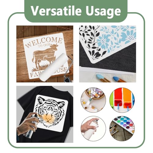Willow Tree Stencil for Painting on Wall 11.8 x 11.8 Inch Reusable Plastic Craft Stencil for Painting on Wood Fabric Furniture, DIY Home Decor Stencils | 11.8" x 11.8" Plastic Craft Stencil, Willow Tree Wall Stencil, DIY Home Decor Template for Wood Fabri