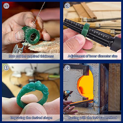 Wax Ring Sizer Ring Wax Tube Carving Jewelry Wax Ring Blade Enlarging Wax Tube Holes Ring Casting Molds Sculpting