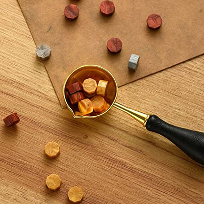 Joyeee Antique Quill Pen Set, with Quill Nibs, Glass Dipped Pen, Wooden Dip Pen, Fire Lacquer Wax Beads, Spoon, Seal Stamp, Pen Base, Cup & Ink Set, Best Gifts for Men & Dad #84 - color: Grey