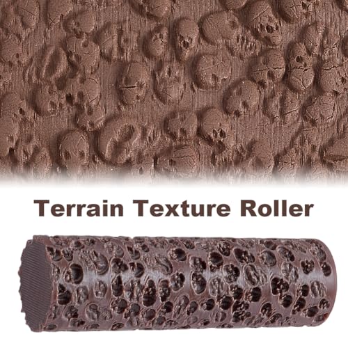 Skull Texture Roller Topography Brick Clay Texture Rollers DIY Embossing Pottery Decortive Tool Expert Game Pieces for Pathfinder, PRG, Miniatures, Tabletop Board Game Accessory