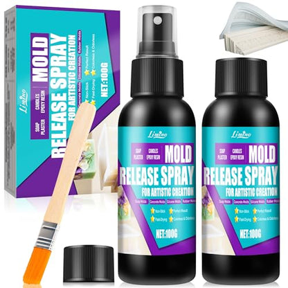 Silicone Mold Release Spray - Professional Mold Release Agent for Epoxy Resin and Candle Making, Fast Drying, Non-Stick, Easy to Demold, Epoxy Release Spray Suitable for Various Molds