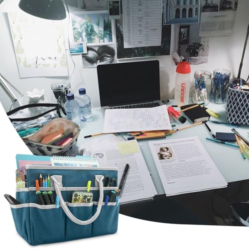 Cupohus Craft Organizer Tote Bag, Dark Green Sewing Bag for Art - color: DarkGreen