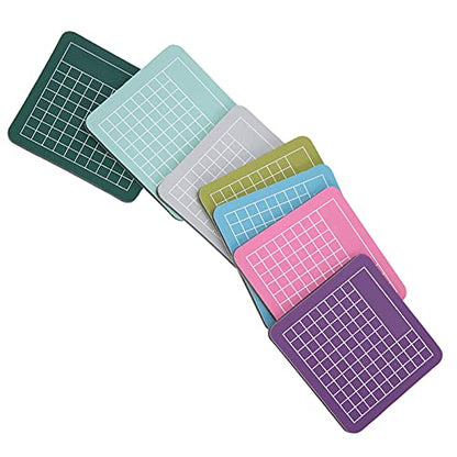 Self Healing Cutting Mat 7 Pack 2.4x2.4 Inch Mini Craft Mat for Paper Cutting Stamping, Precision Carving Desk Saver, Portable Hobby Mat for Model Making Sewing