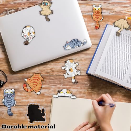 16 Pcs Funny Cat Diamond Painting Magnets Kits Diamond Art Fridge Magnet Refrigerator Sticker Diamond Painting kit for Beginners Adults DIY Art Craft Gifts Home Decors - color: Funny Cat