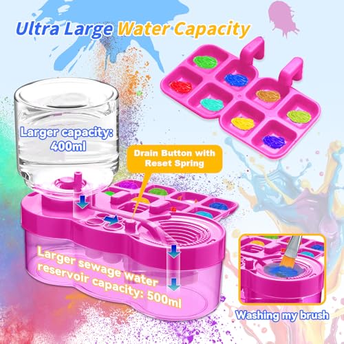 Upgraded Paint Brush Cleaner Tool,Brush Rinser Cup Painting Running Water Circulation Art Supplies for Acrylic,Watercolor and Water Based Creative Gift for Adult Artist Beginner and Painter - color: Purple