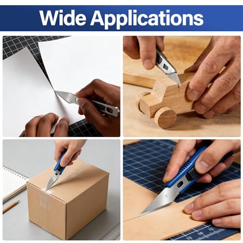 120 Pack Hobby Knife Blades, #2 High Carbon Steel Replacement Blades for Craft & Art, Standard Sharpness Craft Knife Refills for Paper, Fabric & Thin Plastic - style: #2