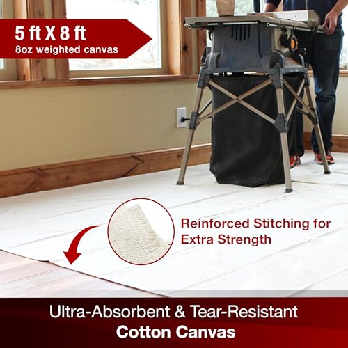 Drop Cloth Depot 8 oz Canvas Safety Drop Cloth - Industrial Strength - 5' x 8' - size: 5' X 8'