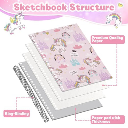 conda 8.5 x 11 Inch Sketchbook, Top Spiral Bound Sketch Pad, 100 Sheets (68 lb/100 GSM), Durable Acid-Free Sketch Paper, Drawing and Sketching Paper for Kids Adult Beginners - color: Pink, size: 8.5"x11" 1 Pack