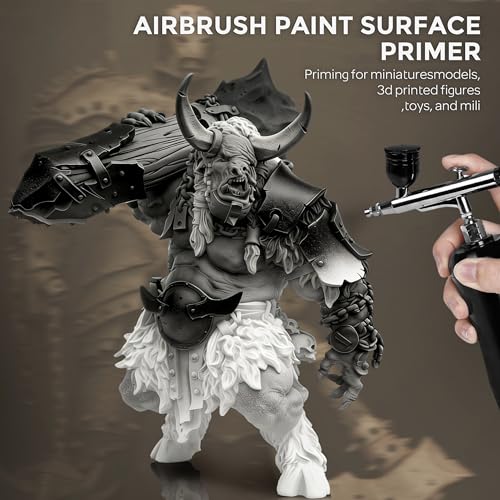 Nicpro Black, Gray, White Surface Primer Airbrush Paint (8.45oz, 250 ml) | Matte Finish, Ready To Spray, Great Adhesion Air Brush Acrylic Primer for Priming Plastic Scale Models, Miniature, Figures - color: 3 Colors, size: 8.45 Fl Oz (Pack of 3)