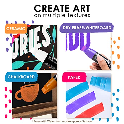 Loddie Doddie Chalk Markers for Blackboard, Wipes with Water, 15 mm, 8 Pack - size: 8 Count (Pack of 1)