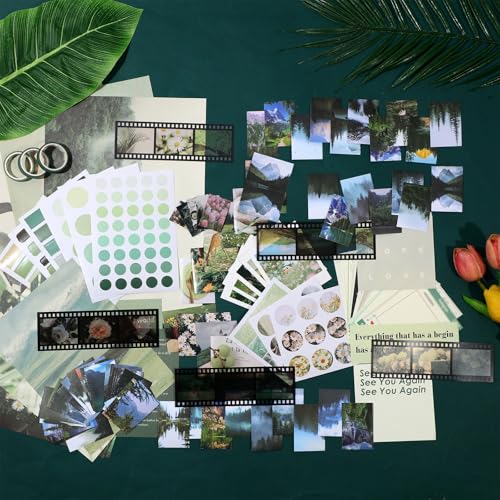 Tenare 114 Pcs Aesthetic Scrapbook Kit DIY Junk Journaling Supplies Scrapbooking Materials for Bullet Junk Journal, Art Journaling, Vintage Collage Album Gift for Adults Women Beginner(Nice Style) - style: Nice Style