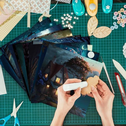 Scrapbook Paper, 24 Sheets 6"×6" 160gsm Single-Sided Patterned Cardstock - color: 24 sheets-midnight townlet