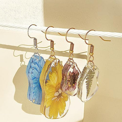 Attuslla Resin Molds - Silicone Earring Moulds with Ear Hooks and Jump Rings for DIY Epoxy Resin Jewelry Making - color: Style 11