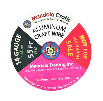 Mandala Crafts 14 Gauge Rose Gold Tone Combo Anodized Aluminum Craft Wire - color: Rose Gold Tone Combo, size: 14 Gauge 55X6 Feet