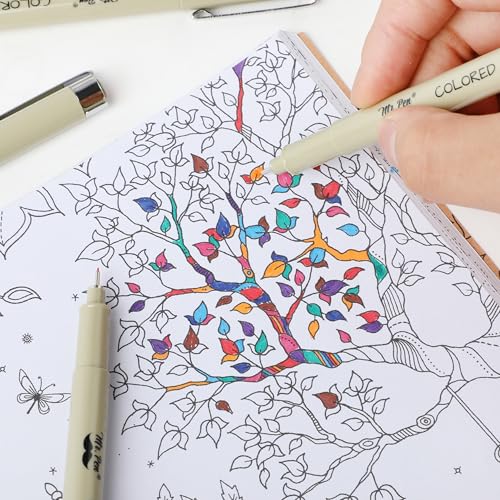 Mr. Pen- Drawing Pens for Artists, 18 Pack, Black Ink Multiliner | Colorful 0.3mm Artist Pens