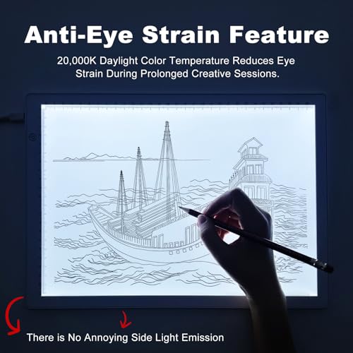 A4 LED Copy Board Tracing Light Box, USB Power LED Trace Light Pad - color: A4-21C-white