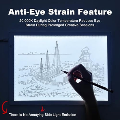 A4 LED Copy Board Tracing Light Box, USB Power LED Trace Light Pad - color: A4-21C-white