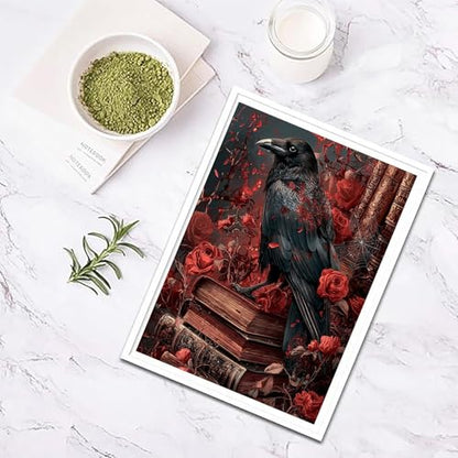 XUCNWL Halloween Diamond Art Kits for Adults,Crow Book Diamond Painting - color: Crow, size: 11.8x15.7in(30x40cm)