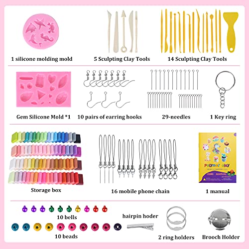 Aestd-ST Polymer Clay Kit 72 Colors, Oven Bake Modeling Clay for Kids - color: 72 Colors