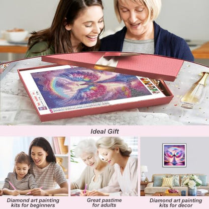 SJUTOUCI Rainbow Angel Diamond Art Kit for Adults, Diamond Painting Kit | Angel Gem Art, Bead Art, Diamond Dots Craft, Round Full Drill, Home Decor, DIY Gift, 12x12 inch