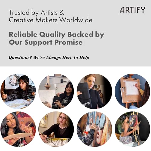 ARTIFY 25 Pieces Professional Paint Brush Set – Expert Series Synthetic Nylon Brushes for Acrylic, Oil, Watercolor, Gouache – No Shedding, Canvas Roll Case & Palette Knife, Artist Gifts Art Supplies - color: Black