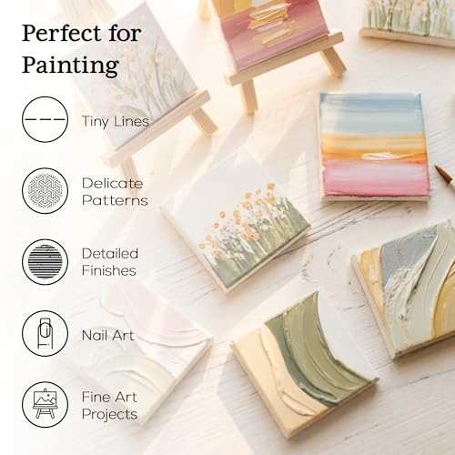 Miniature Paint Brushes Set of 13, Detail Brushes for Acrylic, Oil, Watercolor, Nail Art, Mixed Media Art, Model Painting, Miniature Painting, Face & Fantasy Art, Paint by Numbers Kit