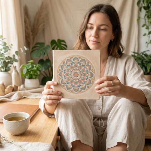 16 Pcs Mandala Stencils for Painting, Floral Geometry for Canvas 6 Inch | Reusable PET Round Pattern Templates for Wood Signs, Furniture, Walls, Journals, and Meditation Decor - color: Mandala