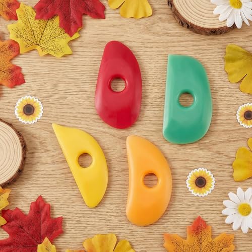 4 Pcs Soft Rubber Rib Clay Sculpting Tool for Pottery Clay Silicone Ceramics Tools Multi Styles Pottery for DIY Smooths Shapes Sculpting Ceramics Tool Sculpting, Mud, Trimming, Throwing