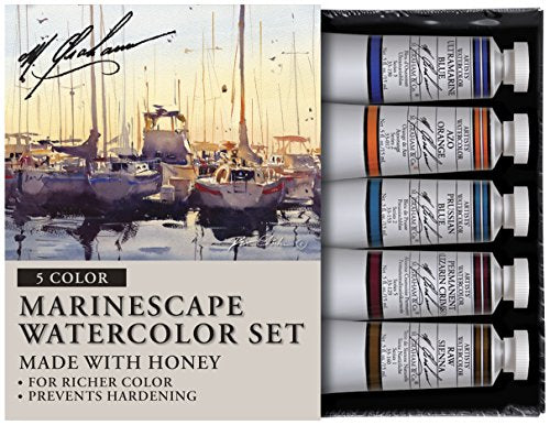 M. Graham Tube Watercolor Paint Marinescape 5-Color Set, 1/2-Ounce - color: Marinescape 5 Color Watercolor Set, style: Watercolor Sets