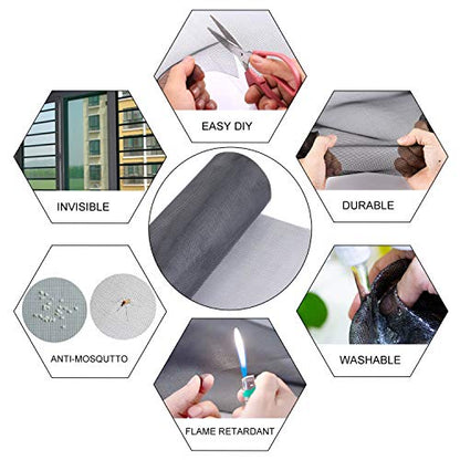 Fiberglass Screen Roll 36" x 100' A Continuous Roll UV Protection Install and Repair Door and Window Screen (36" x100', Black) - color: Black, size: 36" x 100'
