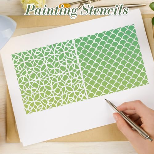 Texture Stencils for Crafts Reusable 16Pcs Stencils(5.9X5.9 in) - color: Texture 11