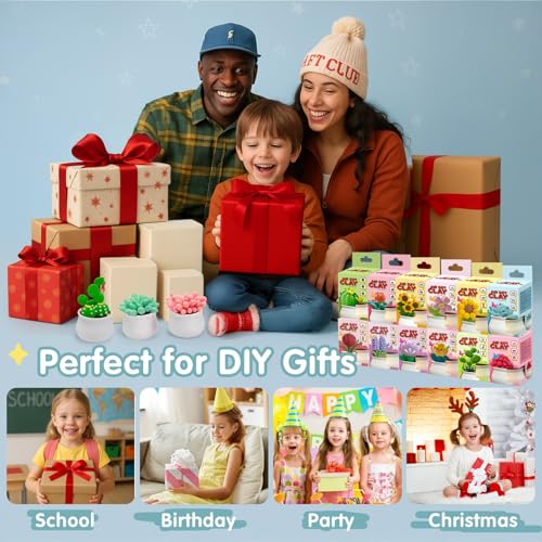Air Dry Clay for Kids, 12 Plants DIY Modeling Clay Kit with Sculpting Tools | Ultra Light, Soft, Safe, STEM Tutorials, Back to School Classroom Supplies, Home Party, Birthday Gifts for Ages 3-12+ - color: Flower