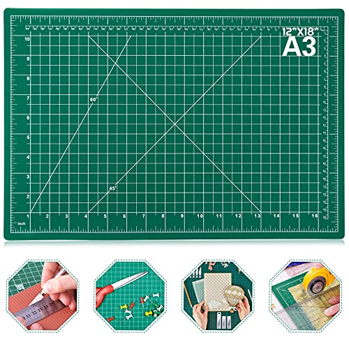 anezus Self Healing Sewing Mat, 12inch x 18inch Rotary Cutting Mat Double Sided 5-Ply Craft Cutting Board for Sewing Crafts Hobby Fabric Precision Scrapbooking Project - color: Green, size: 17.8"L x 11.9"W