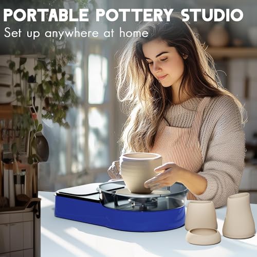 Pottery Wheel for Kids and Beginners - Complete Pottery Set with 6" Turntable with Two-Way Rotation, 2.2lb Clay, Art Supplies Sculpting Tools, Craft Gifts for Kids | Complete Pottery Set with 6" Two-Way Rotating Turntable, 2.2lb Clay, Art Supplies Sculpti