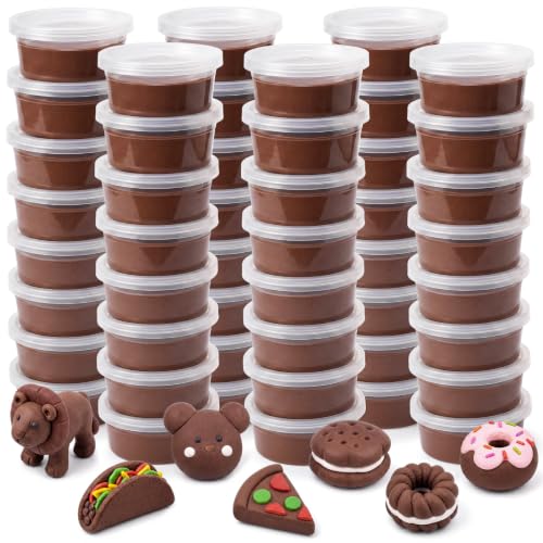 VioraWhite 48 Pcs Air Dry Clay Bulk 1.6lb Modeling Clay Kit,Light Brown | Soft & Stretchable, Magic Foam for Kids, DIY Molding, Arts & Crafts, Boys Girls Party Favors, Cosplay Sculpting Supplies - color: Light Brown