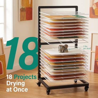 OFFICEROO Art Drying Rack for Classroom (Black/White) - color: Black&white