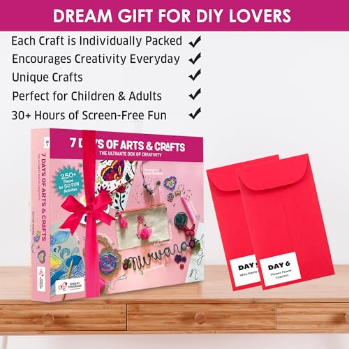 Chalk and Chuckles 7 Days of Arts & Crafts Kit – 30 Creative Activities for Kids Ages 9+