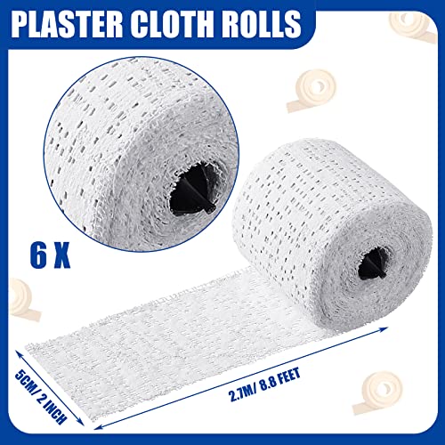 Heentan 6 Rolls Plaster Bandages Strips for Belly Cast Art,2 X 106 Inches | Fast Setting Plaster Gauze for Mask Making, Sculpture Molds, DIY Crafts, Pregnancy Belly Casting, Scenery Art Projects - size: 2 x 106 Inch