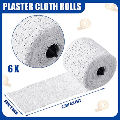 Heentan 6 Rolls Plaster Bandages Strips for Belly Cast Art,2 X 106 Inches | Fast Setting Plaster Gauze for Mask Making, Sculpture Molds, DIY Crafts, Pregnancy Belly Casting, Scenery Art Projects - size: 2 x 106 Inch