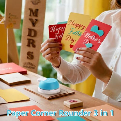 Paper Corner Rounder Punch : 3 in 1 (R4mm, R7mm, R10mm) - Corner Cutter for Paper Crafts, Laminate, Photo, DIY, Card Making and Scrapbooking