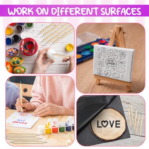20Pcs Dotting Tools for Painting,Wooden Embossing Tools Tracing Stylus for Transfer Paper Drawing Paper - color: wood color