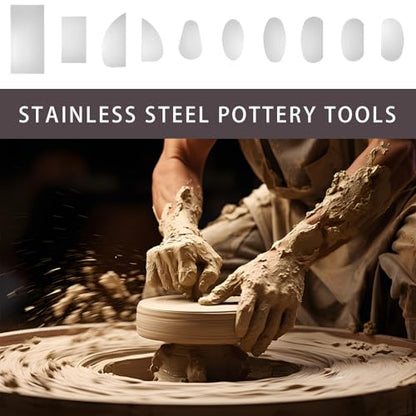 Pottery Ribs Set, 12PCS Stainless Steel Pottery Tools for Sculpting, Shaping, and Texturing, Metal Ribs for Ceramic Art