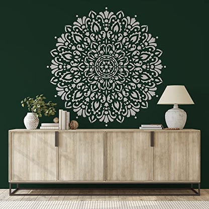 Harmony Floor Stencil - Mandala Template, Furniture Stencil - size: 12"x12"