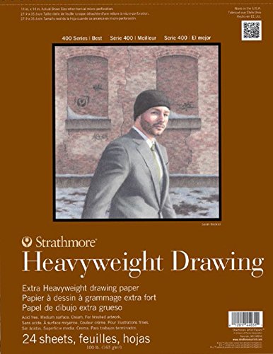 Strathmore 400 Series Heavyweight Drawing Pad, Medium Surface, 8"x10" Wire Bound, 24 Sheets - color: White, size: 8x10