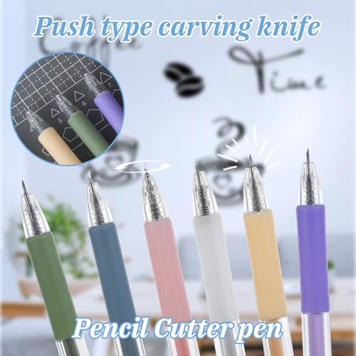 YUXIANLB Craft Exacto Knife Craft Cutting Tool 6PCS Art Carving Tools | Retractable Paper Pen Cutting Tool, for DIY Crafting, Drawing, Scrapbooking, Precision Paper Cutter Pen