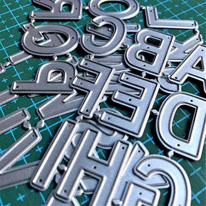 Metal Cutting Dies 26 Capital Alphabet Dies Letters for Card Making Stencil Embossing Tool Scrapbooking DIY Etched Craft Dies - style: Capital letters