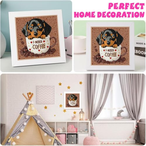 Dog Diamond Art Painting Kits for Kids with Frame Ages 4-8-12 (7x7 inch) - color: CC1149